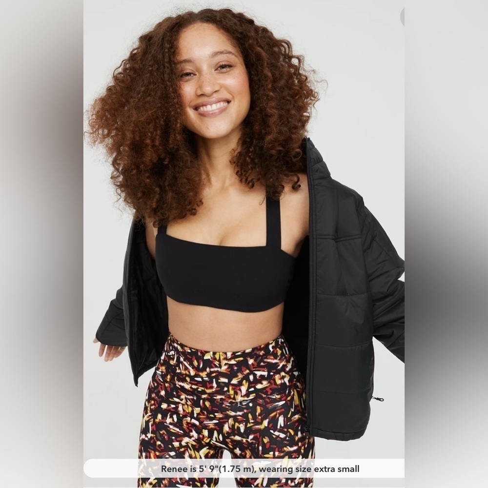 OFFLINE By Aerie Real Me Xtra Square Neck Black Sports Bra NWT Great Gift